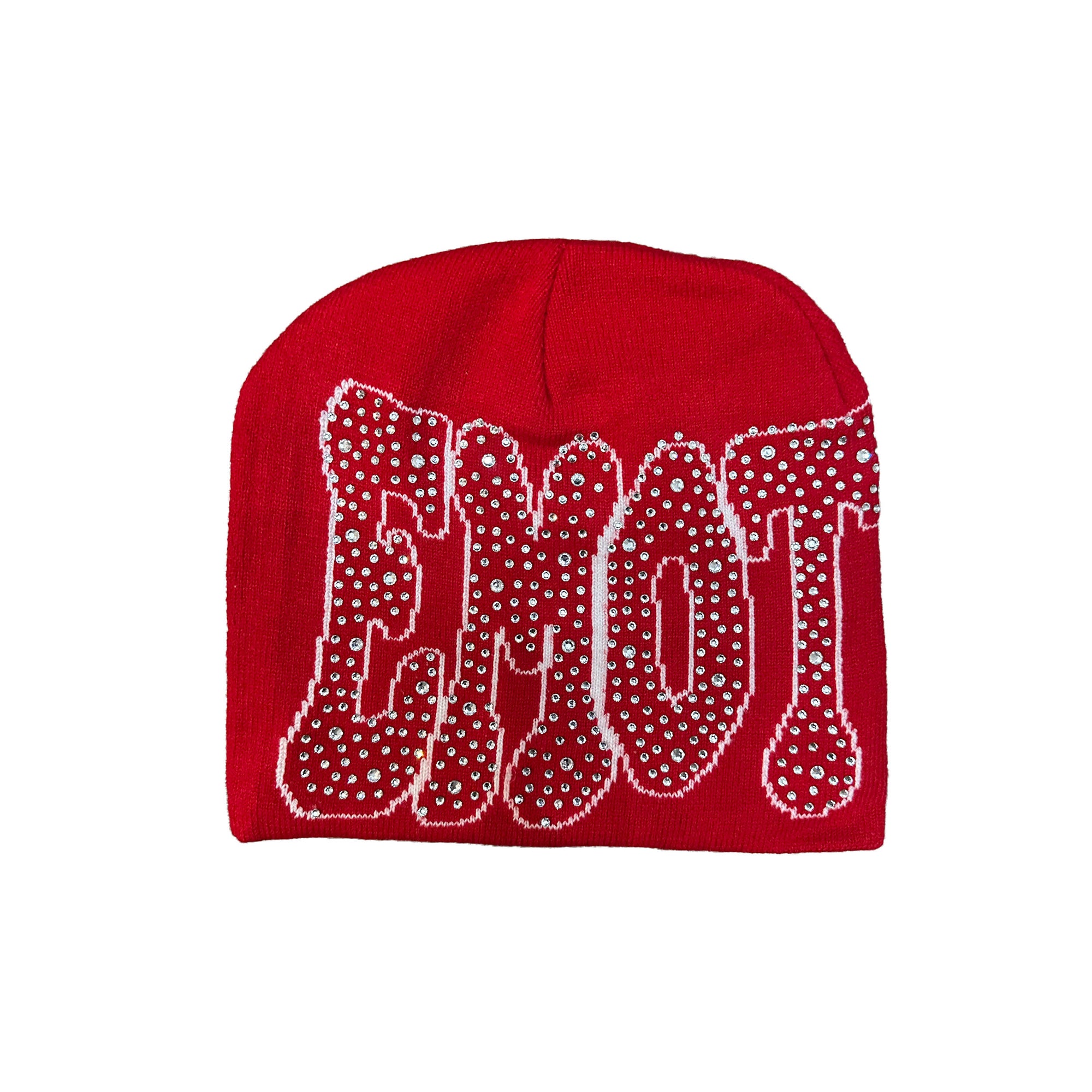 Mixed Emotion Red ‘Rhinestone’ Beanie Mixed Emotion Red ‘Rhinestone’ Beanie