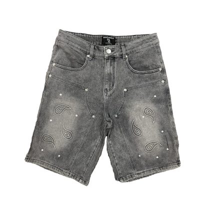 Mixe Demotion Paisley Denim Grey Shorts