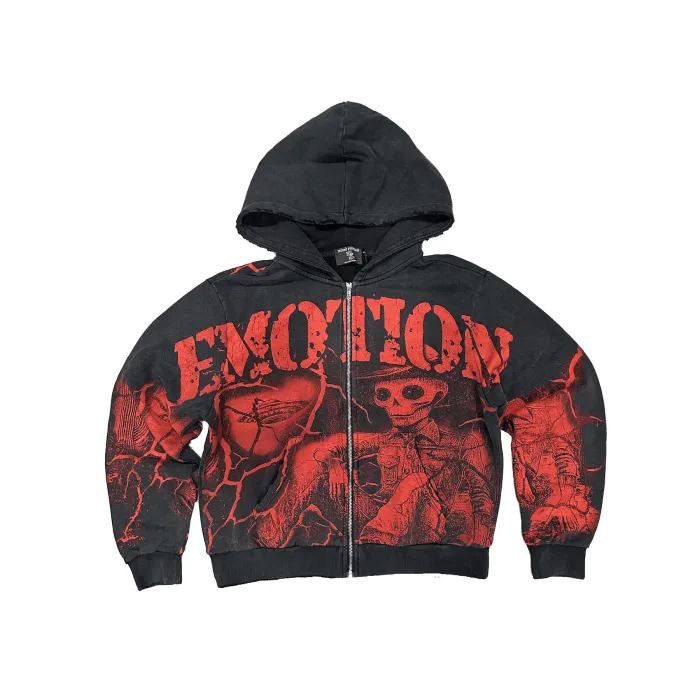 Mixed Emotional Brand Acid Wash Hoodie Mixed Emotional Brand Acid Wash Hoodie