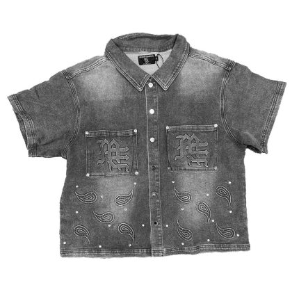 Mixed Emotion 'Paisley' Denim Black Shirt