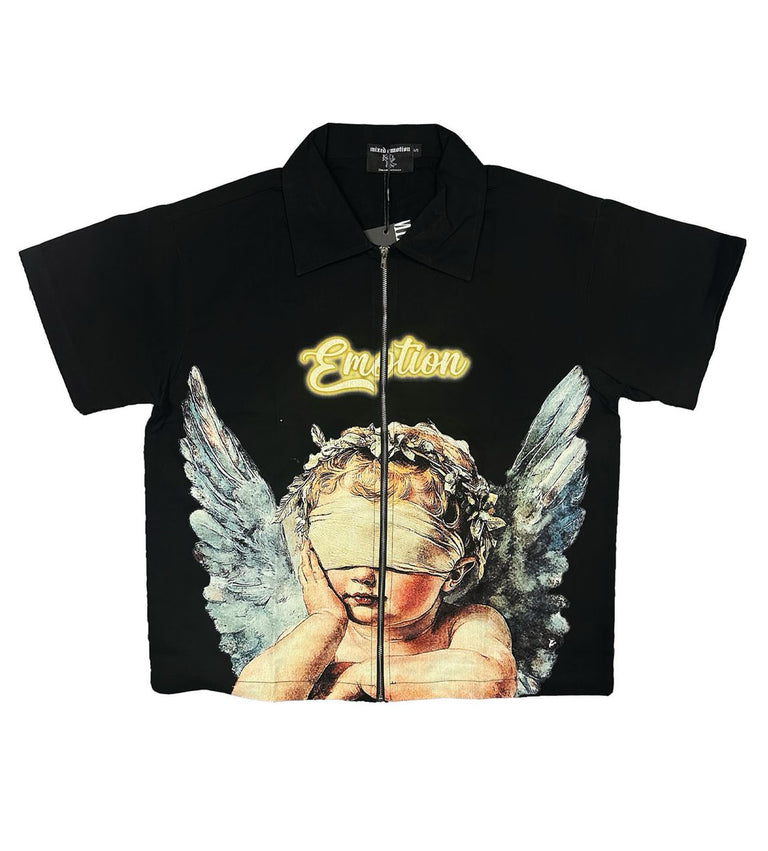 Mixed Emotional Brand Angel Zipper Shirt Mixed Emotional Brand Angel Zipper Shirt